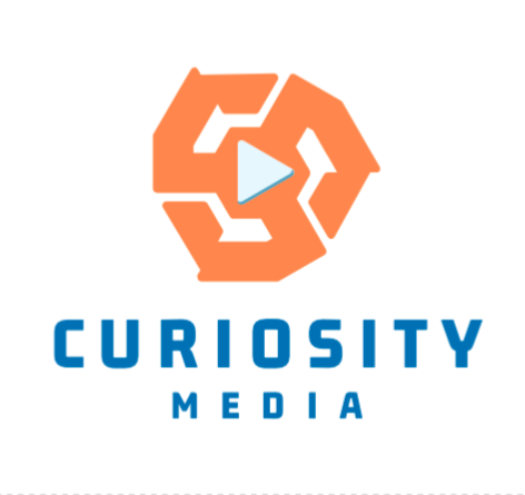 Starship rocket against Mars — Curiosity Media brand visual
